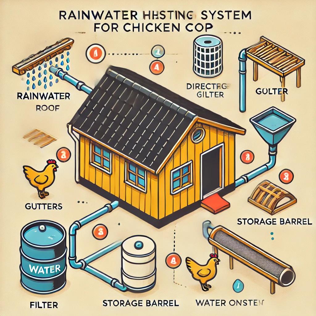 Diagram of Rainwater Harvesting System for Chicken Coop