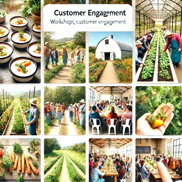 Carousel-style layout of farm event photos, showcasing workshops, tours, and community gatherings to engage customers in a farm-to-table setting.