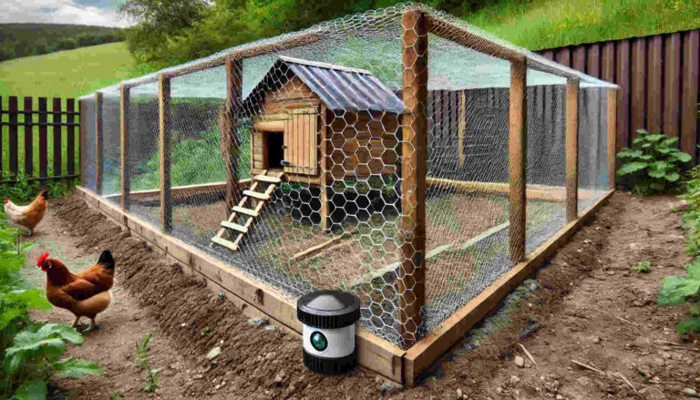 chicken coop with fencing